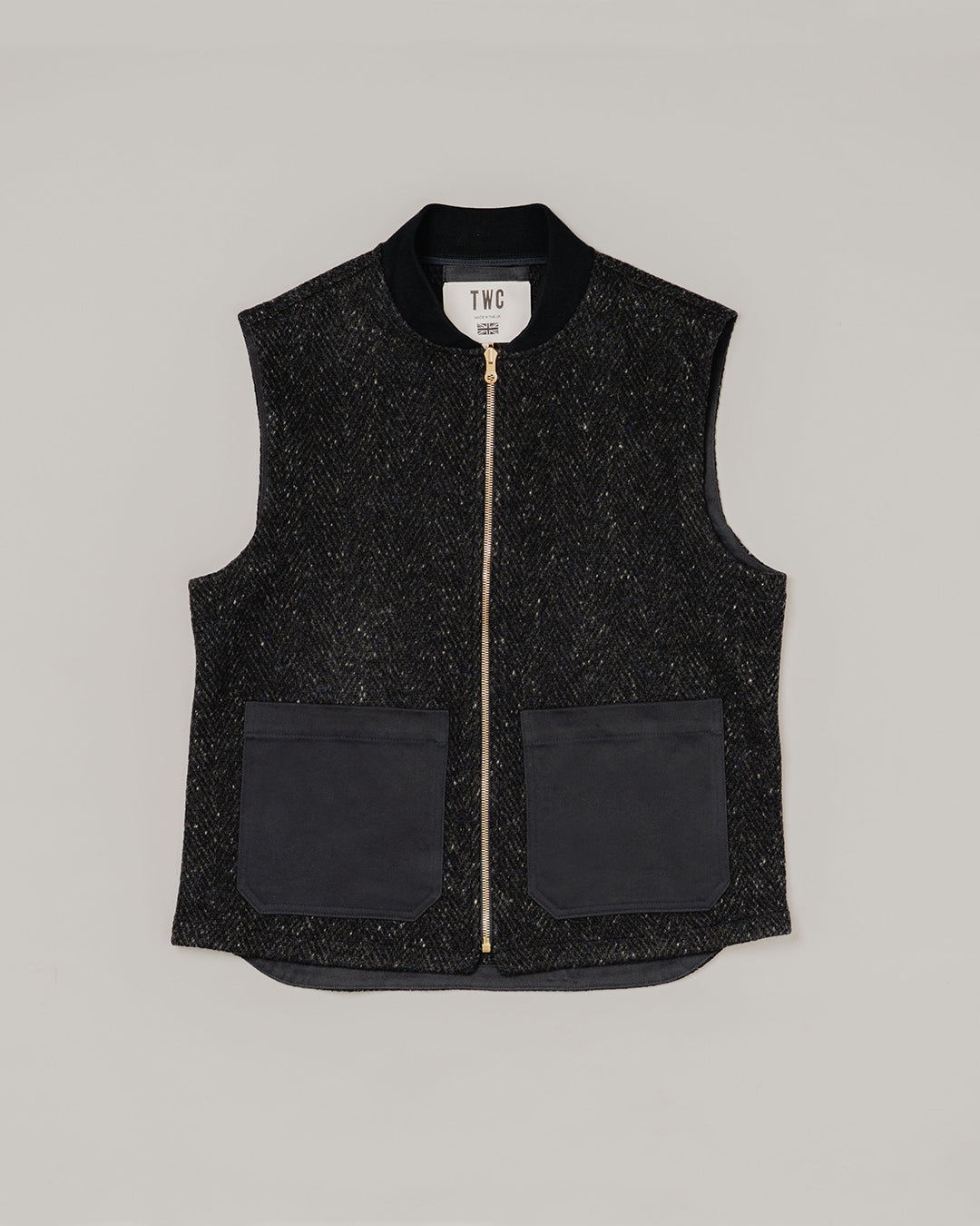ALDWORTH GILET - DONEGAL CHARCOAL WOOL