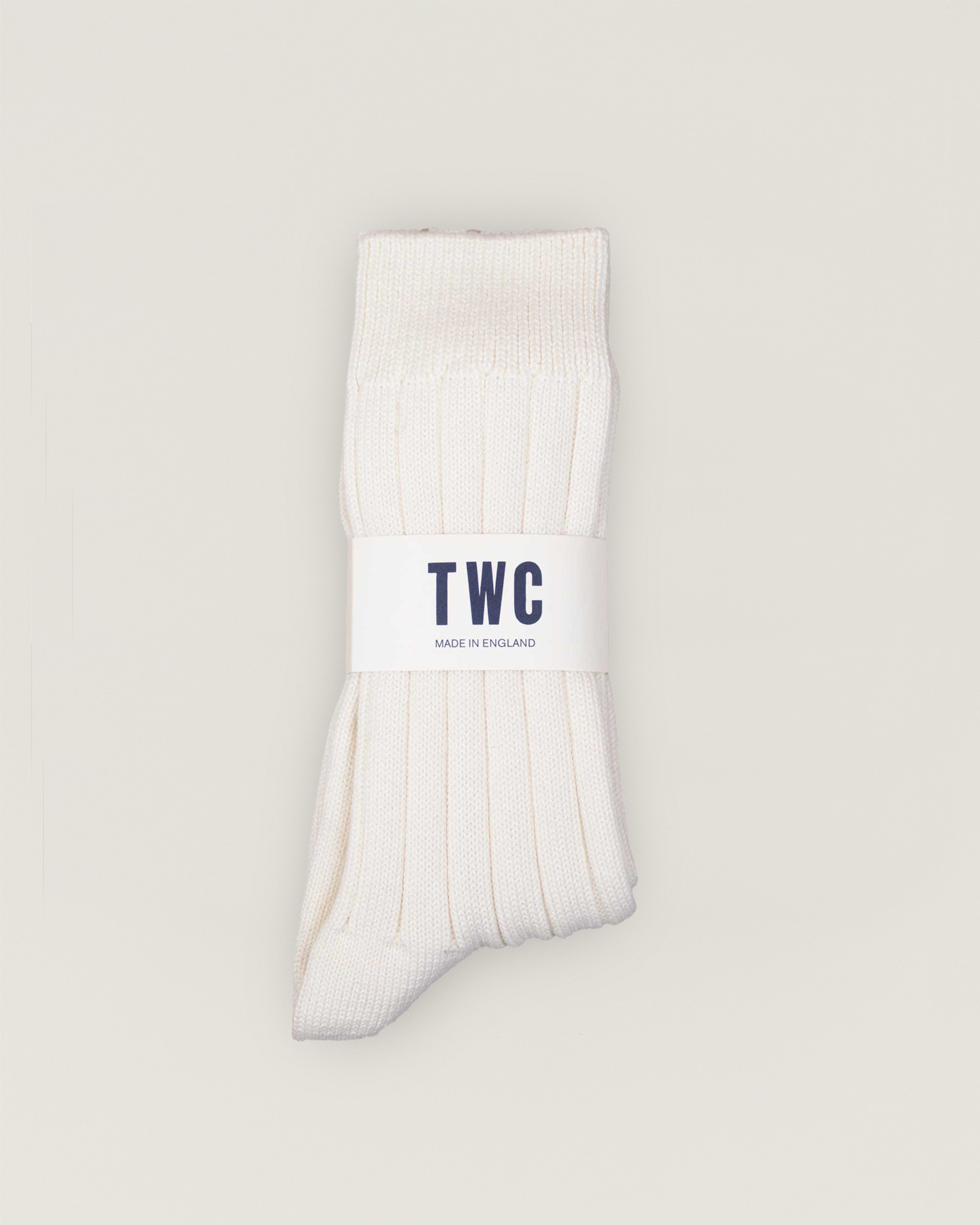 CHALK WHITE MERINO WOOL SOCKS