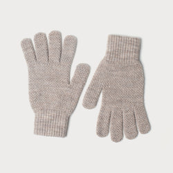 Mens Merino Wool Knitted Gloves (Fawn)