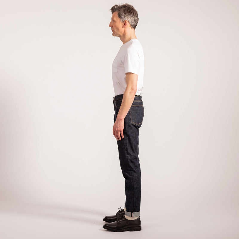 RINSE WASH INDIGO RELAXED TAPERED 005 SELVEDGE JEAN