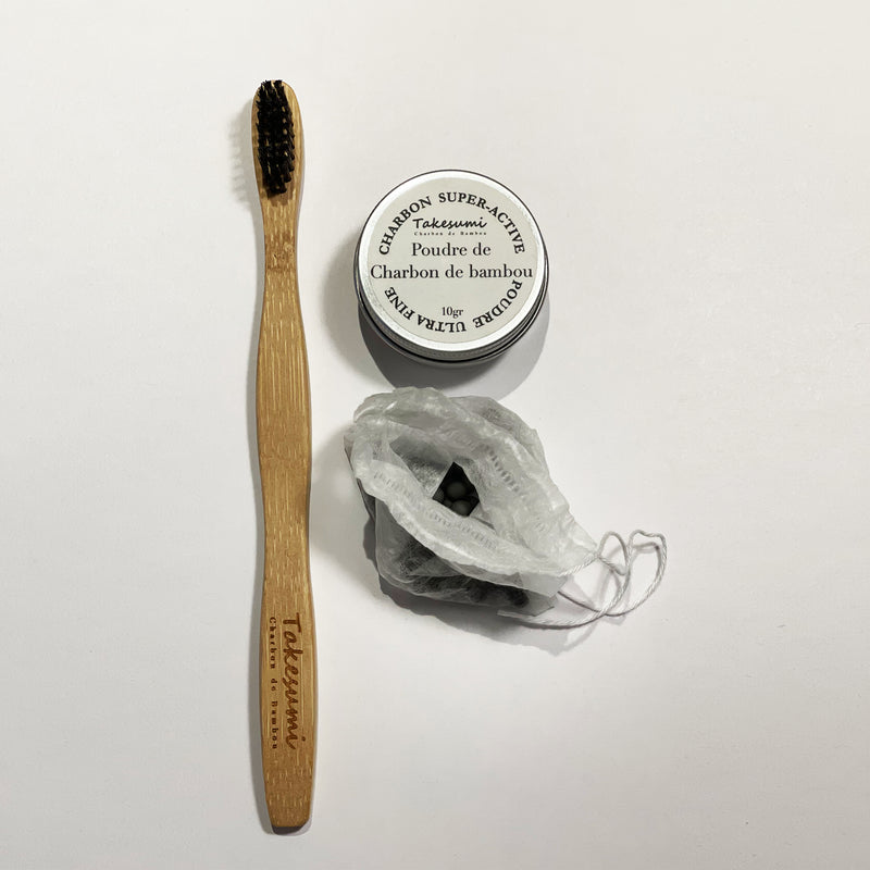 Charcoal Oral Care Trio - Takesumi - Bamboo Toothbrush